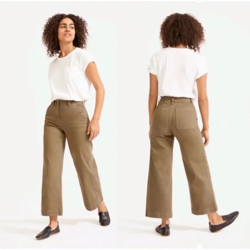 Everlane wide leg crop in Ochre, size 00 regular length